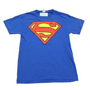 Superman Shirt Mens S Blue Fruit Of The Loom Character Inspired Short Sleeve T